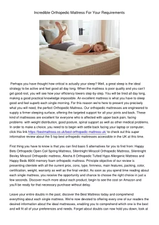 incredible orthopedic mattress for your