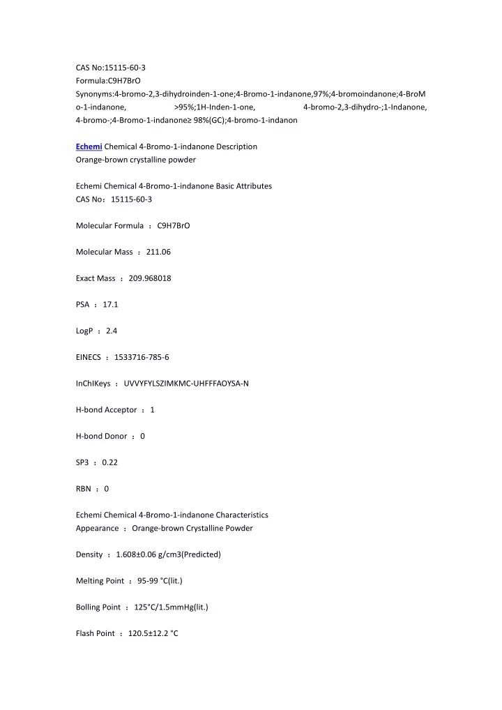 cas no 15115 60 3 formula c9h7bro synonyms