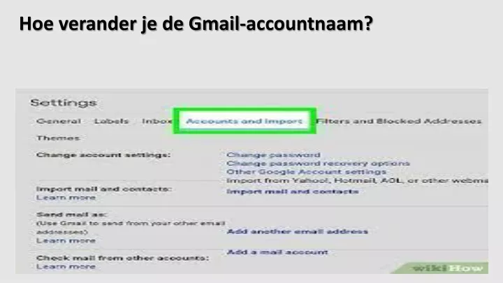 hoe verander je de gmail accountnaam