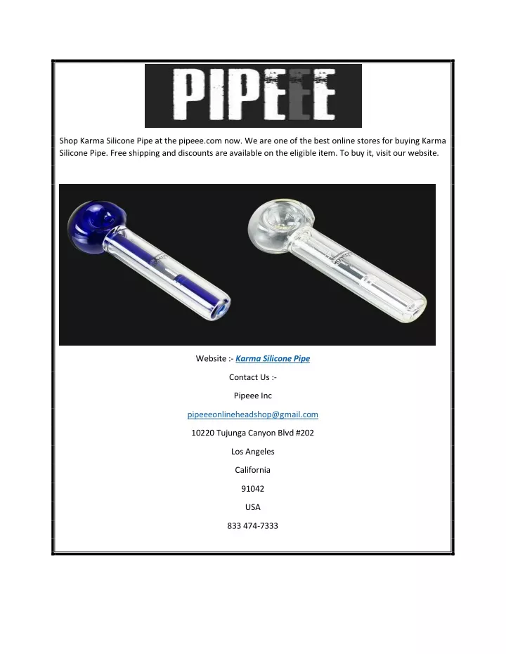 shop karma silicone pipe at the pipeee