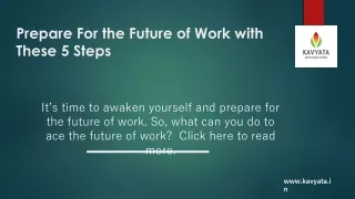 Prepare for the Future of Work With These 5 Steps