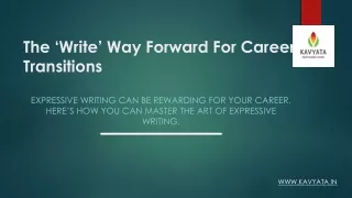 The ‘Write’ Way Forward For Career Transitions