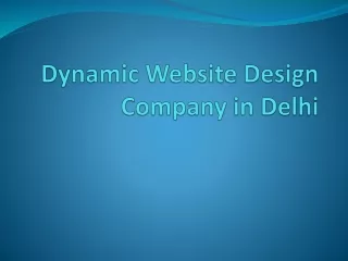 Dynamic Website Design Company in Delhi