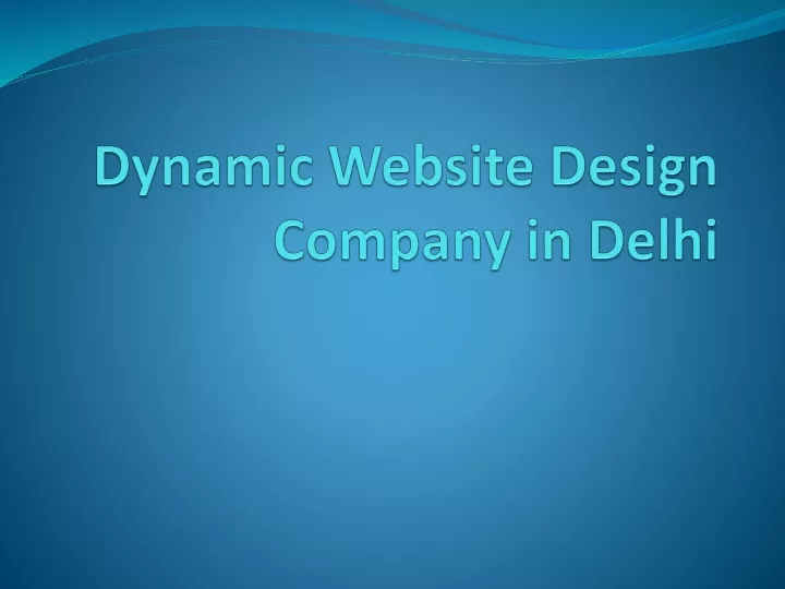 dynamic website design company in delhi