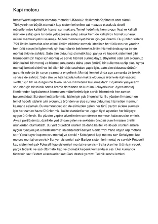 kapi motoru https www kapimotor com tup motorlar