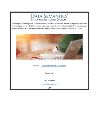 Azure Data Warehouse Solutions | Datasemantics.co