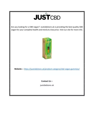 are you looking for a cbd vegan justcbdstore