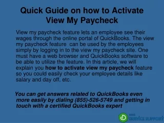 quick guide on how to activate view my paycheck
