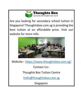 are you looking for secondary school tuition