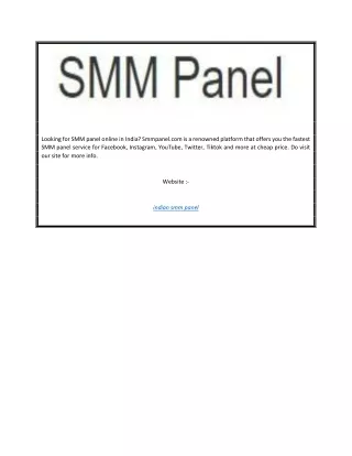 looking for smm panel online in india smmpanel