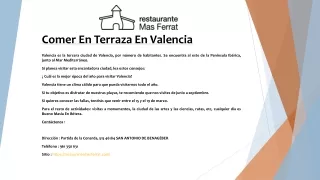comer en terraza en valencia