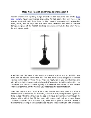 moze noir hookah and things to know about