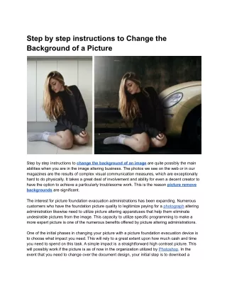Step by step instructions to Change the Background of a Picture