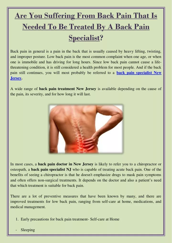 are you suffering from back pain that is needed
