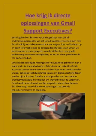 Hoe krijg ik directe oplossingen van Gmail Support Executives?