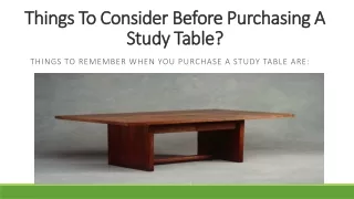 things to consider before purchasing a study table