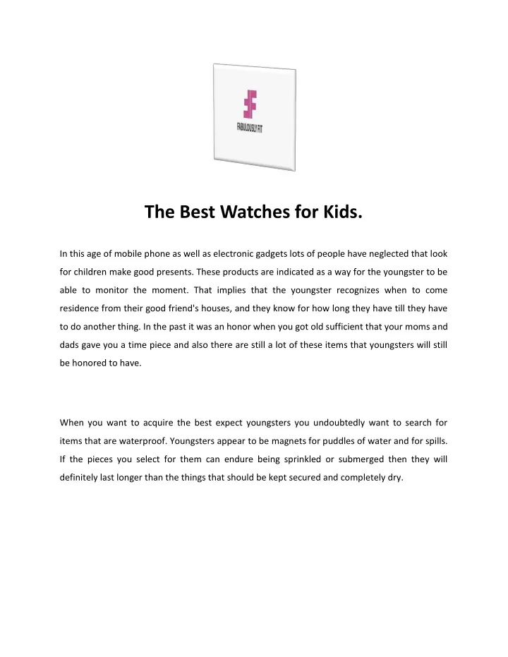 the best watches for kids