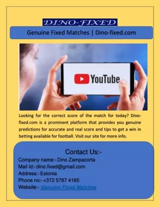 genuine fixed matches dino fixed com