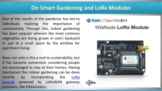 On Smart Gardening and LoRa Modules