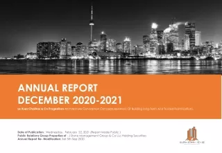 annual report december 2020 2021 le rues chaitner