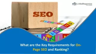 What are the Key Requirements for On-Page SEO and Ranking?
