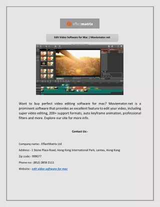 Edit Video Software for Mac | Moviemator.net