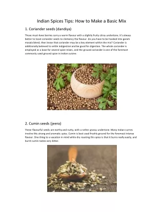 indian spices tips how to make a basic