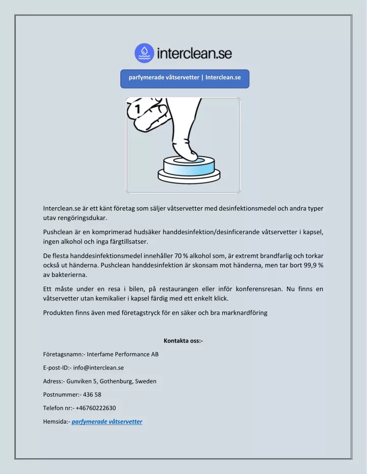 parfymerade v tservetter interclean se