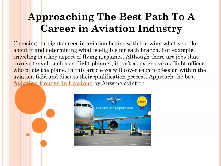 approaching the best path to a career in aviation