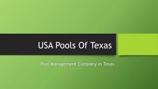 Pool Management Company in Texas