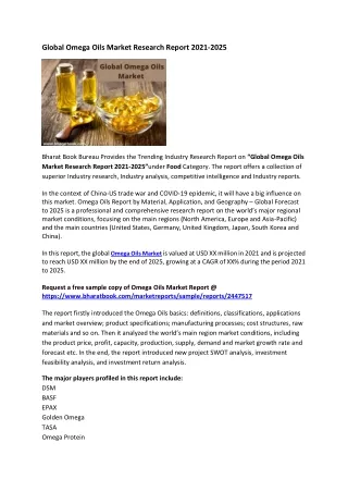 global omega oils market research report 2021 2025
