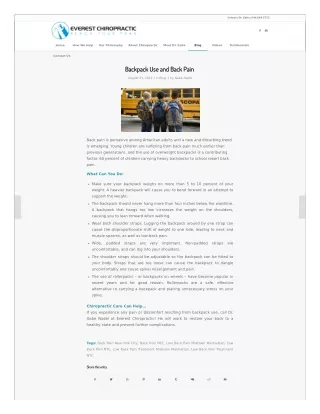 Back Pain New York City, Low Back Pain Treatment Midtown Manhattan - Everest Chiropractic