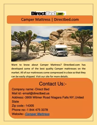 Camper Mattress | Directbed.com