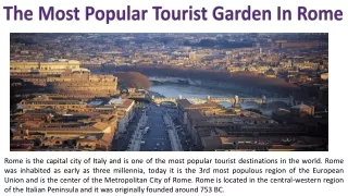 The Most Popular Tourist Garden In Rome