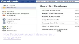 hoe facebook account deactiveren of verwijderen