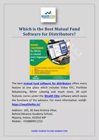 which is the best mutual fund software
