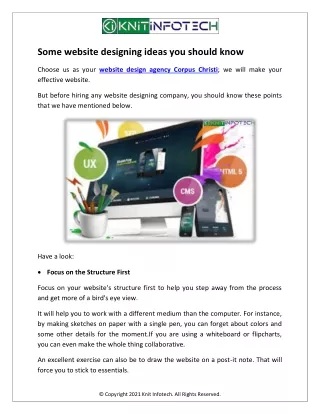 Some website designing ideas you should know