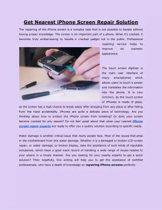 get nearest iphone screen repair solution
