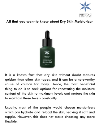 all that you want to know about dry skin