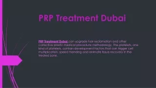 Prp treatment Dubai