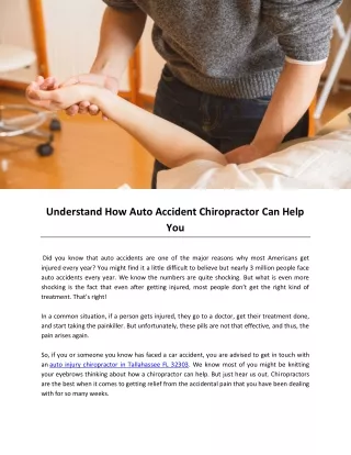 understand how auto accident chiropractor