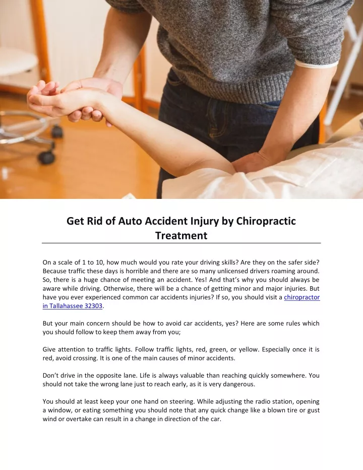 get rid of auto accident injury by chiropractic