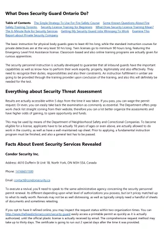 The Only Guide to Security Guard Jobs In Brampton