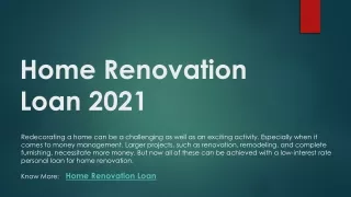 Apply Personal Loan For Home Renovation Now