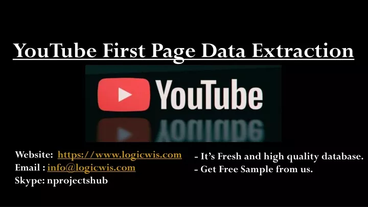 youtube first page data extraction