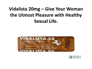 Vidalista 20mg - Genericmedsupply