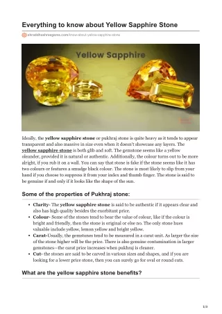 everything to know about yellow sapphire stone