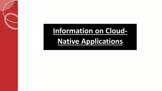 information on cloud native applications