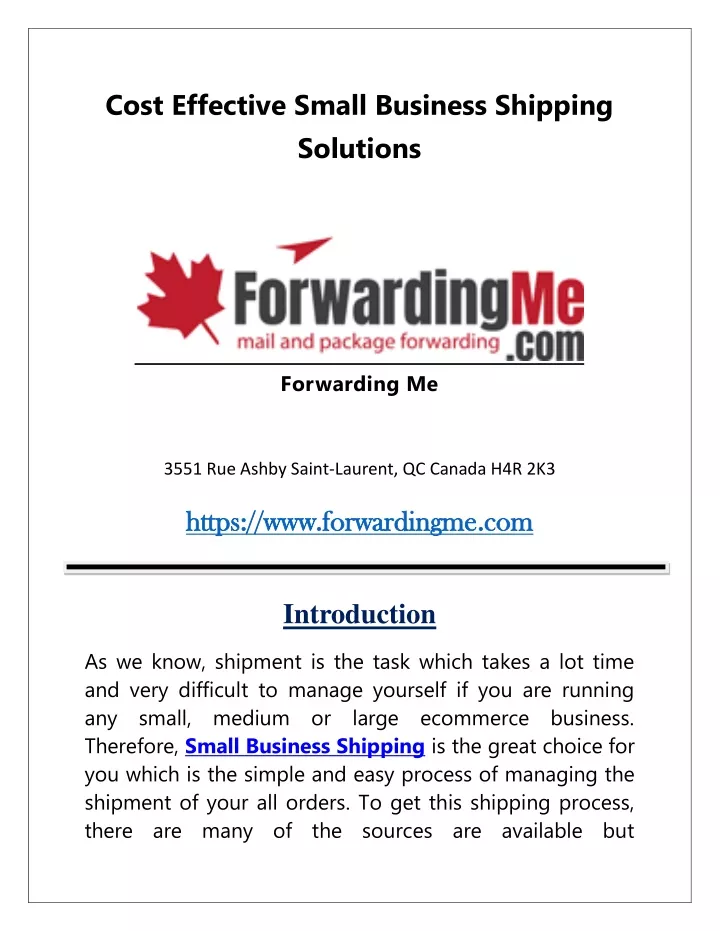 cost effective small business shipping solutions
