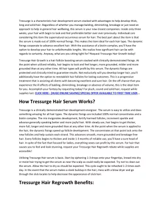 tressurge is a characteristic hair development